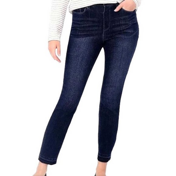 Susan Graver Petite Stretch Denim Pull On Skinny Jean 16 PETITE